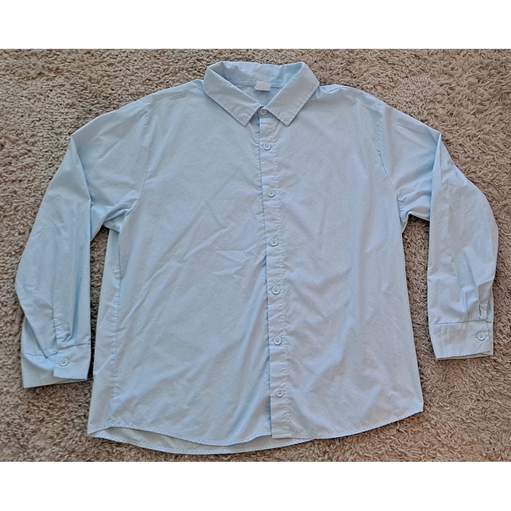 Bob Ross Mens L/XL‎ Light Blue Button Down Shirt